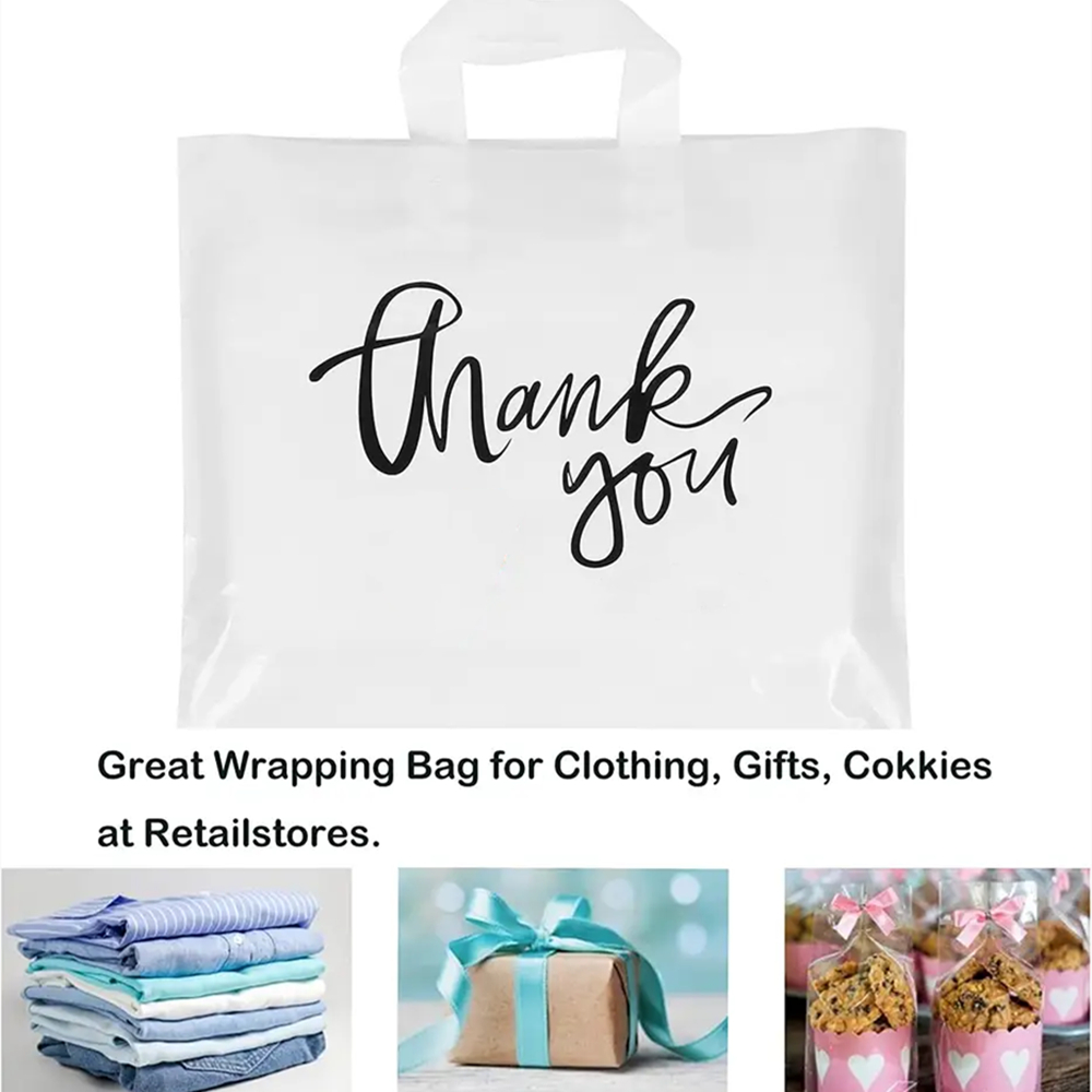 Recyclable Loop Handle Plastic Bag(10"x14"x4") 2