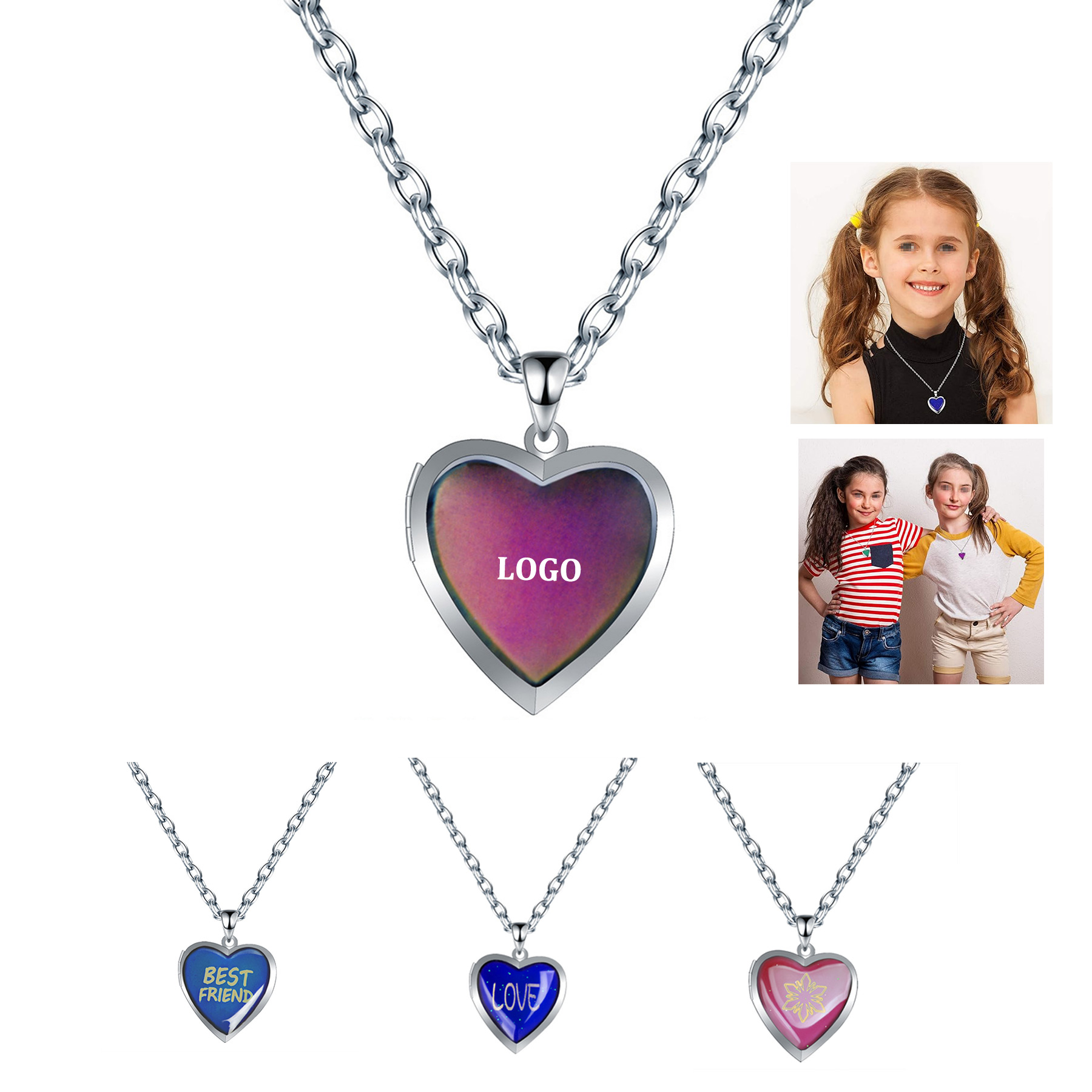 Heart Mood Locket Photo Necklace 2
