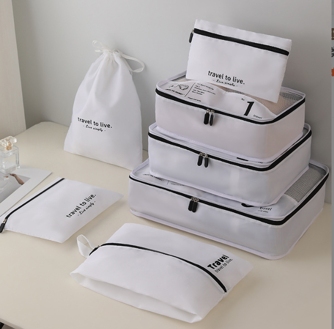 7-piece travel storage bag set for clothes and shoes 5