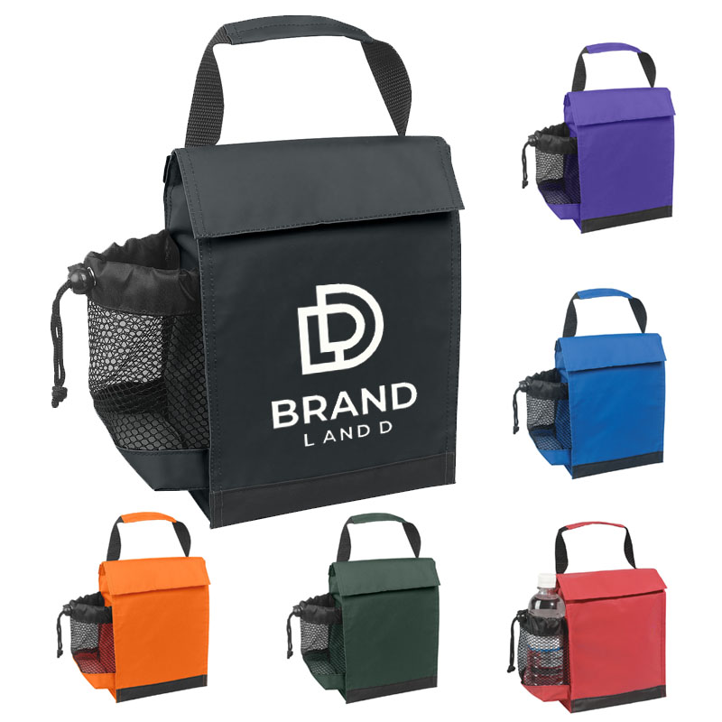 Custom Insulated Lunch Cooler Bag With Bottle Pocket 2