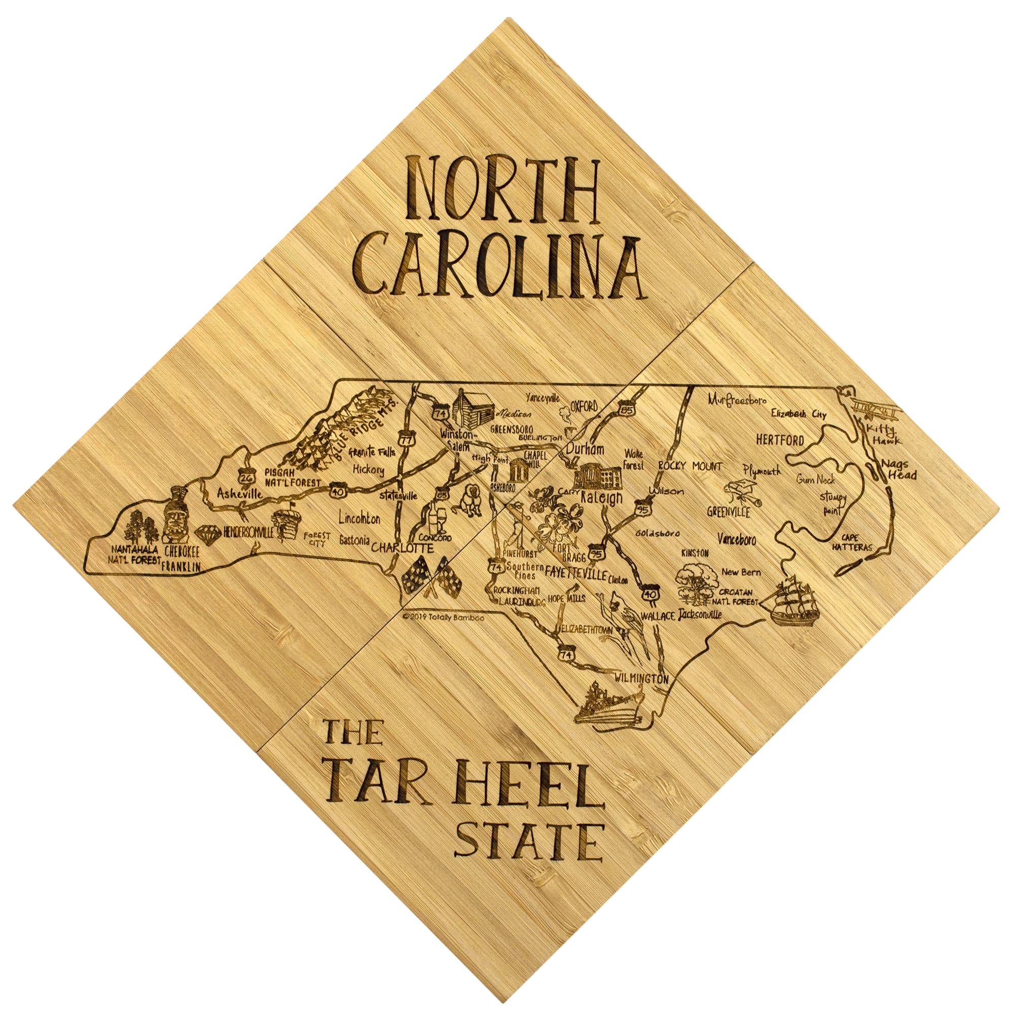 North Carolina Puzzle Coaster Set 7