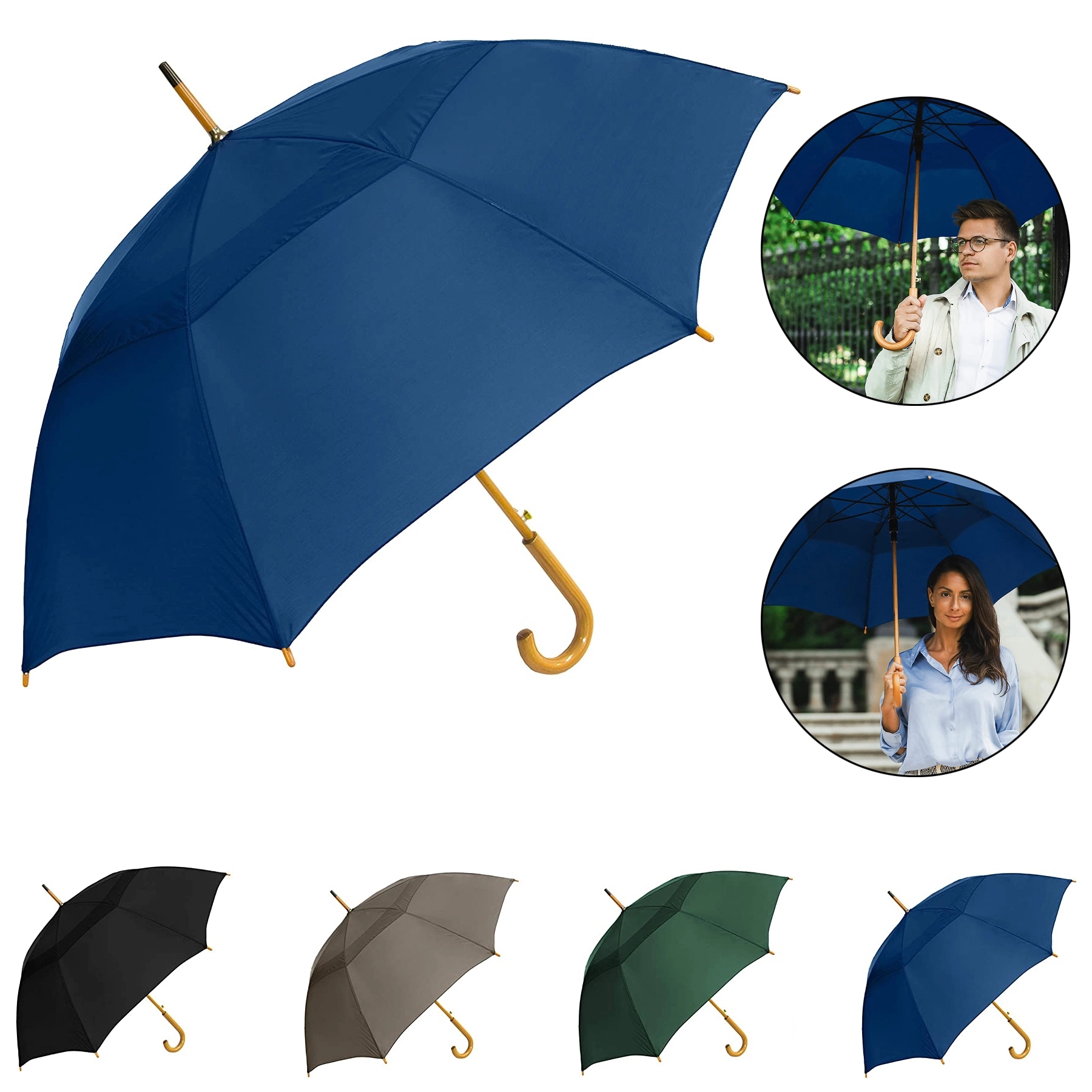Umbrella with curved handle 2