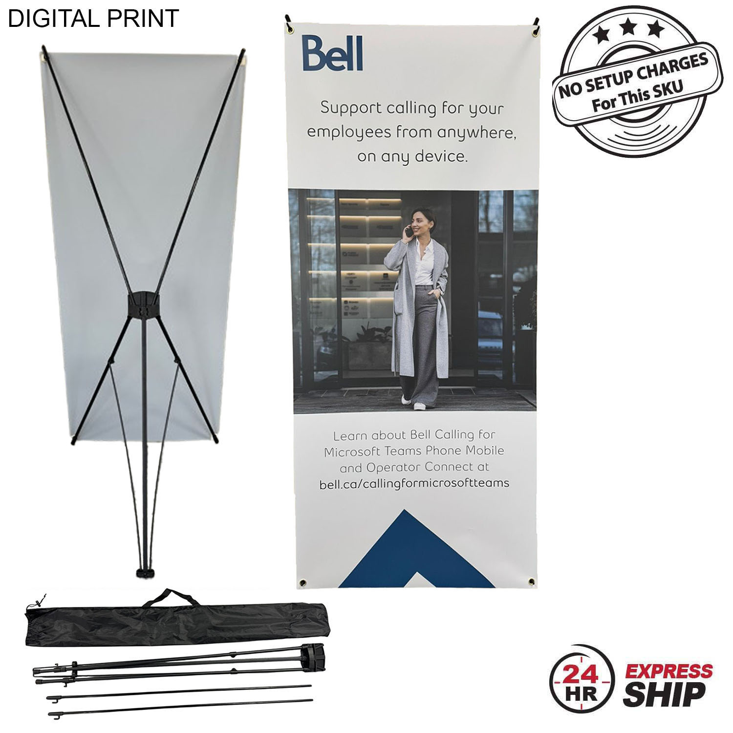 24Hr Express Ship - Tripod Banner with Graphics, 32x72, and Bag. NO SETUP CHARGE 2