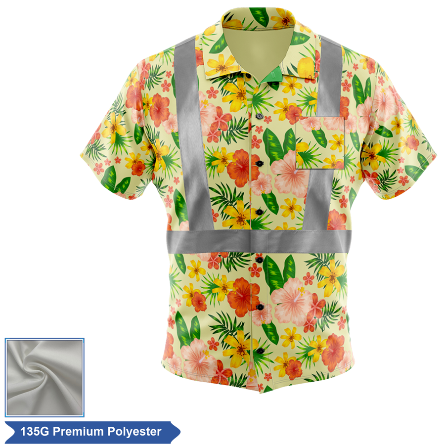 Sublimation Full-Button Poly Shirt w/ Reflective Tape - Men, Women, Kids 4