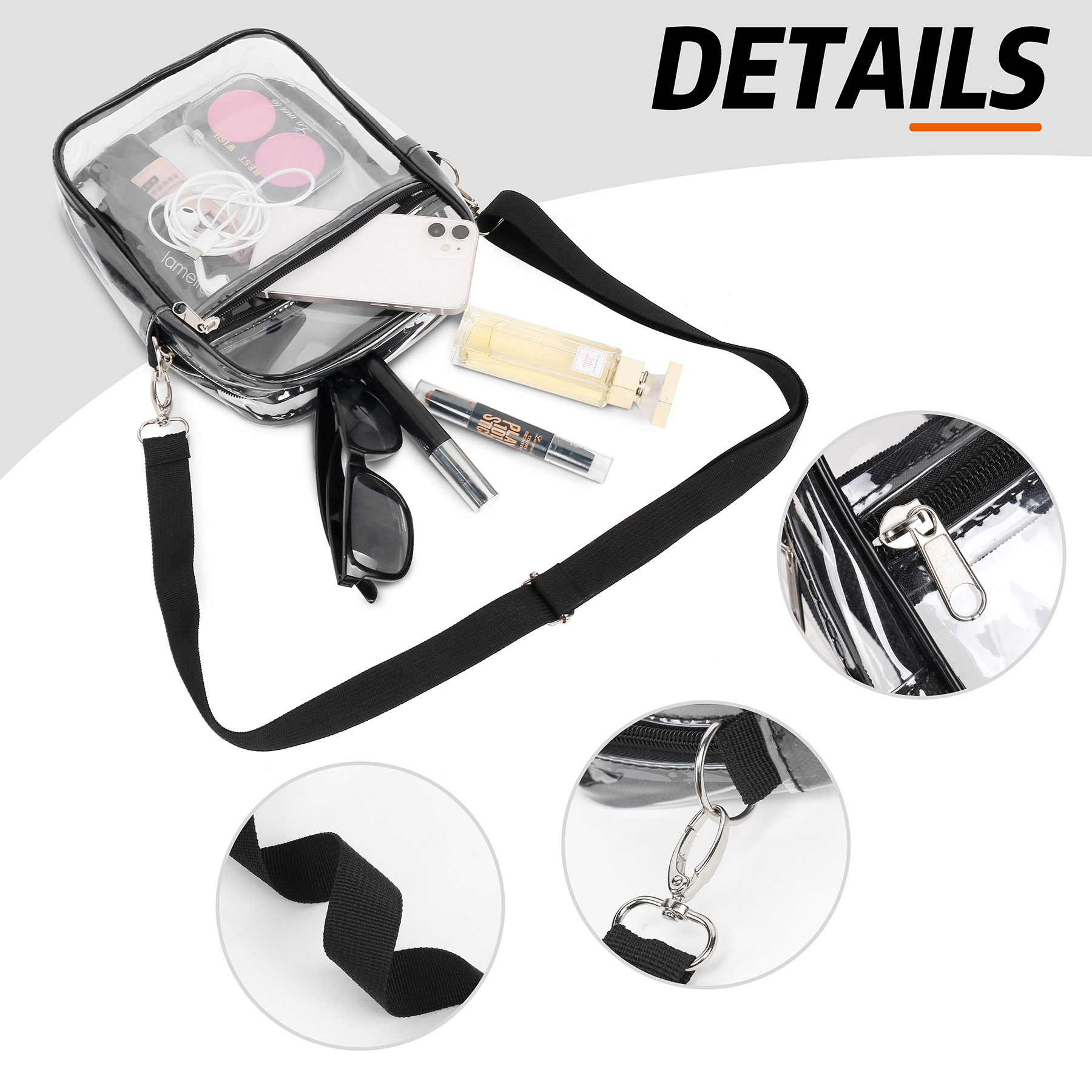 Stadium Approved Clear PVC Crossbody Bag 8