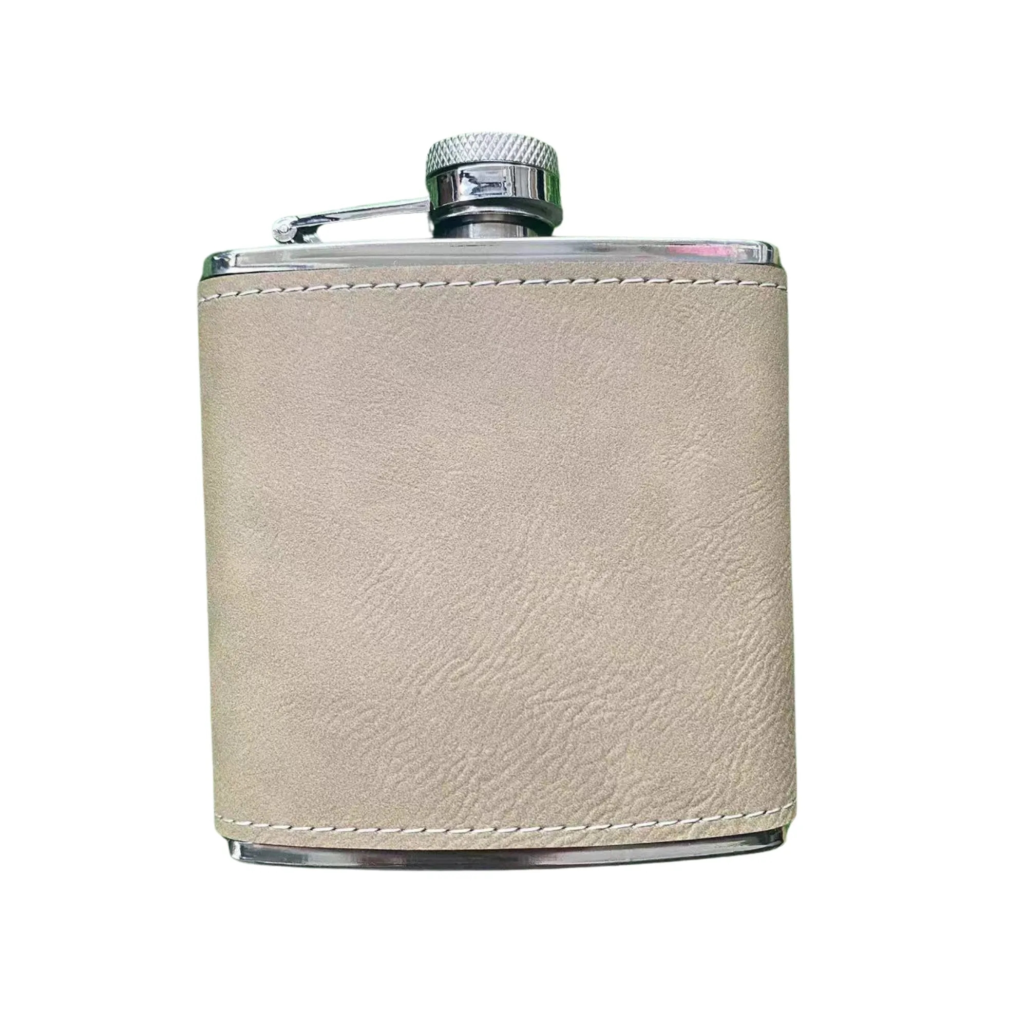 Engraved Leather Hip Flask 6oz 13