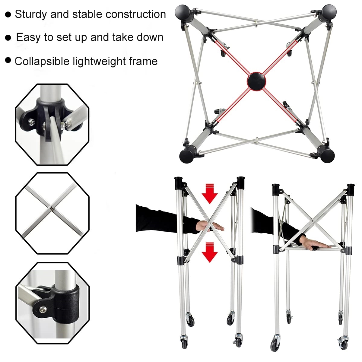 Portable Tennis Ball Hopper With Wheels 3