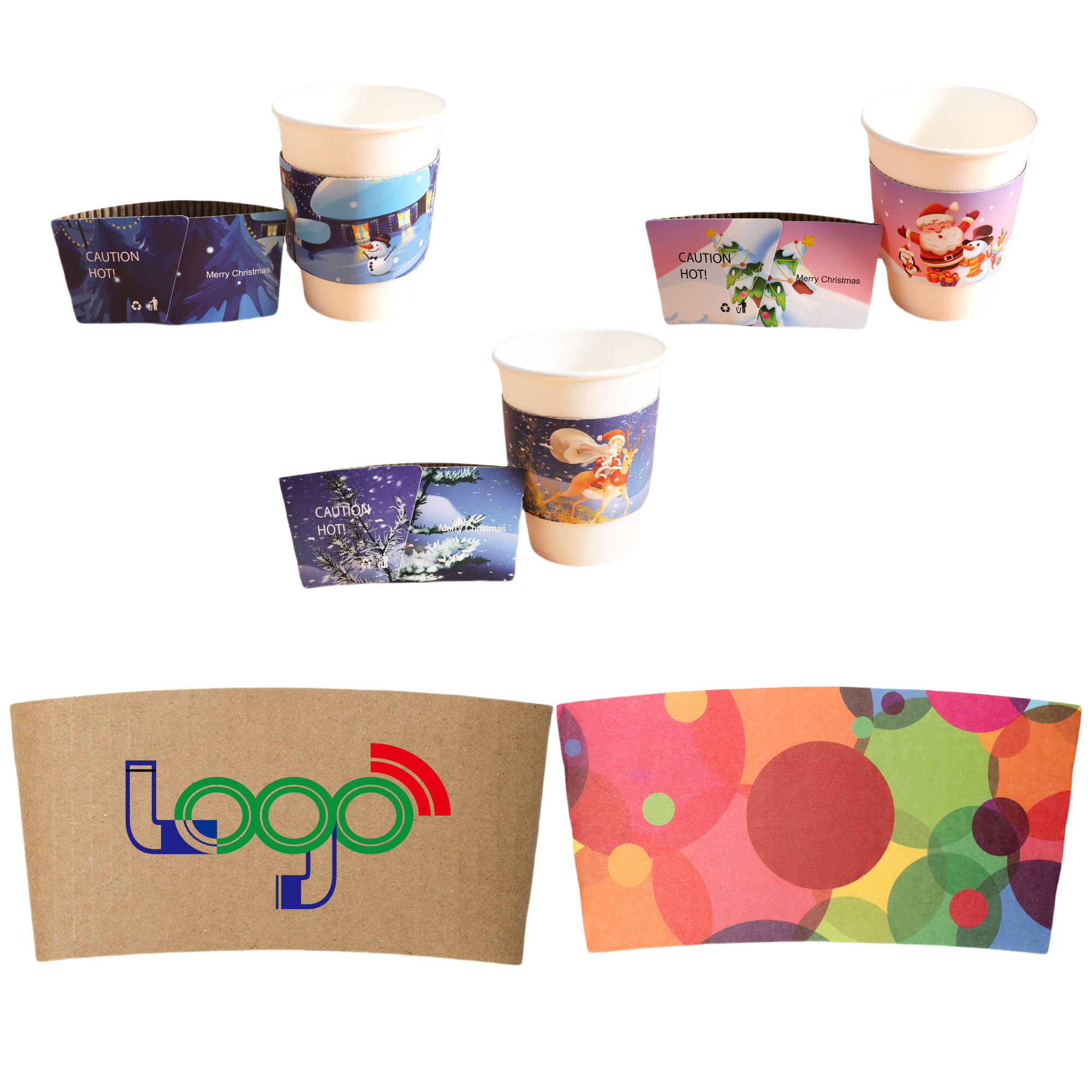 12-16oz Kraft Paper Cup Sleeve MOQ100 2