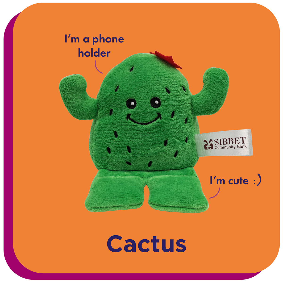 Phone Pals™ Weighted Plush Phone Holder - Cactus 2