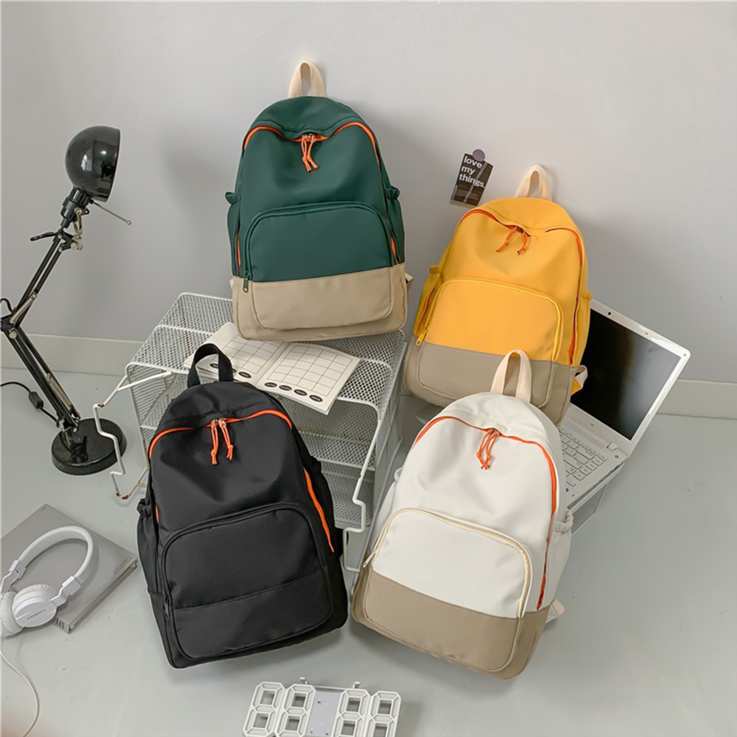 Large Capacity Nylon Fashion Backpack, custom backpack with logo imprint 6