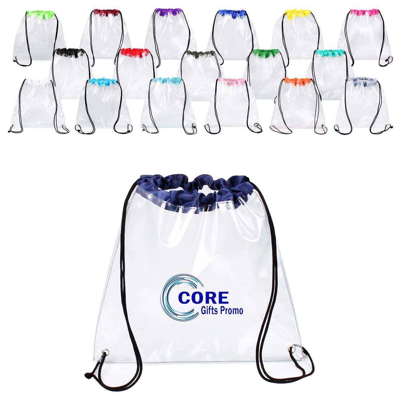 Clear Vinyl Stadium Compliant Cinch Pack Backpack 2