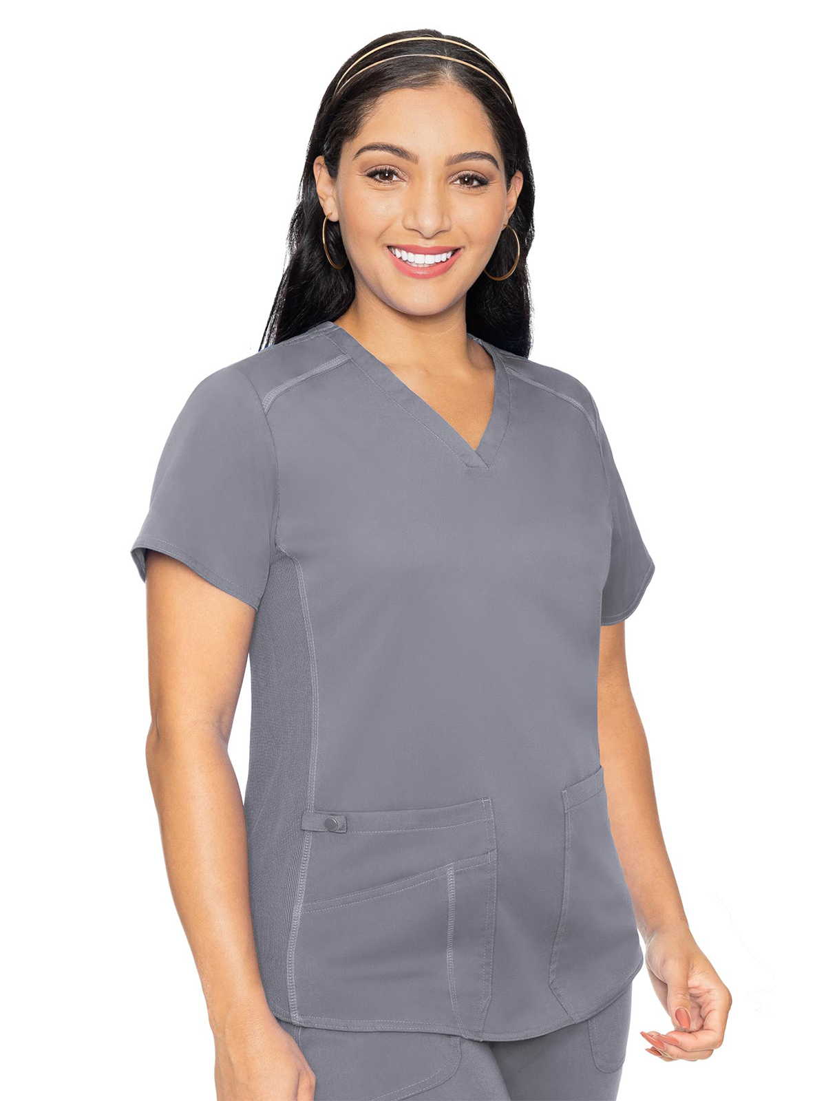 Med Couture - MC Touch - Women's 4-Pocket V-Neck Shirttail Top 77
