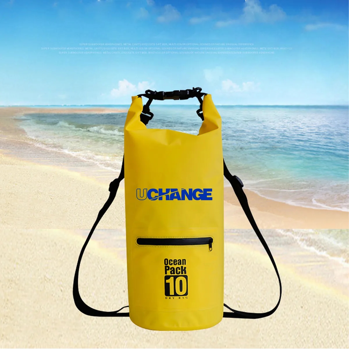 Roll Top Dry Bag Backpack 10L With Zipper Pocket 2