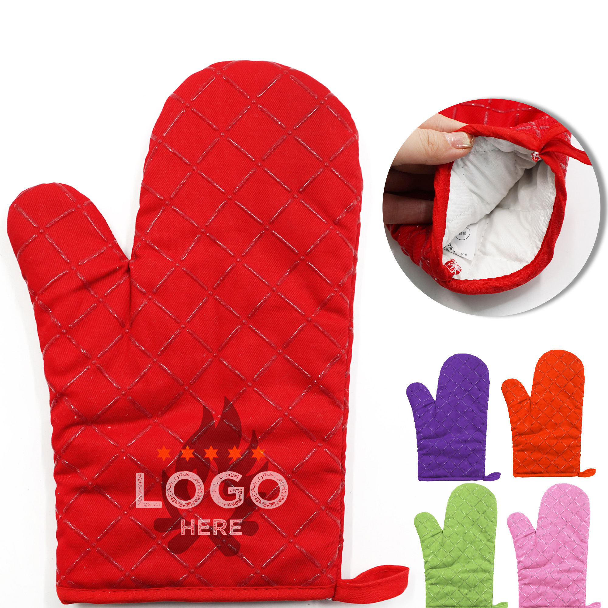 MOQ50 Silicone Oven Mitts Resistant Non-Slip Microwave Glove 3