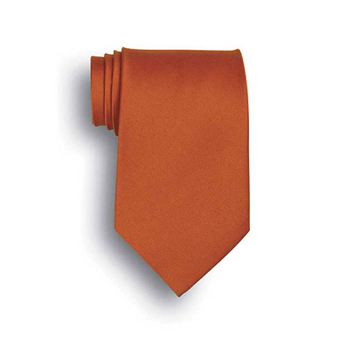 Orange Polyester Satin Tie 2