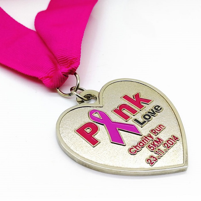 Breast Cancer Awareness Pink Ribbon Marathon 5KM Run Medal 3