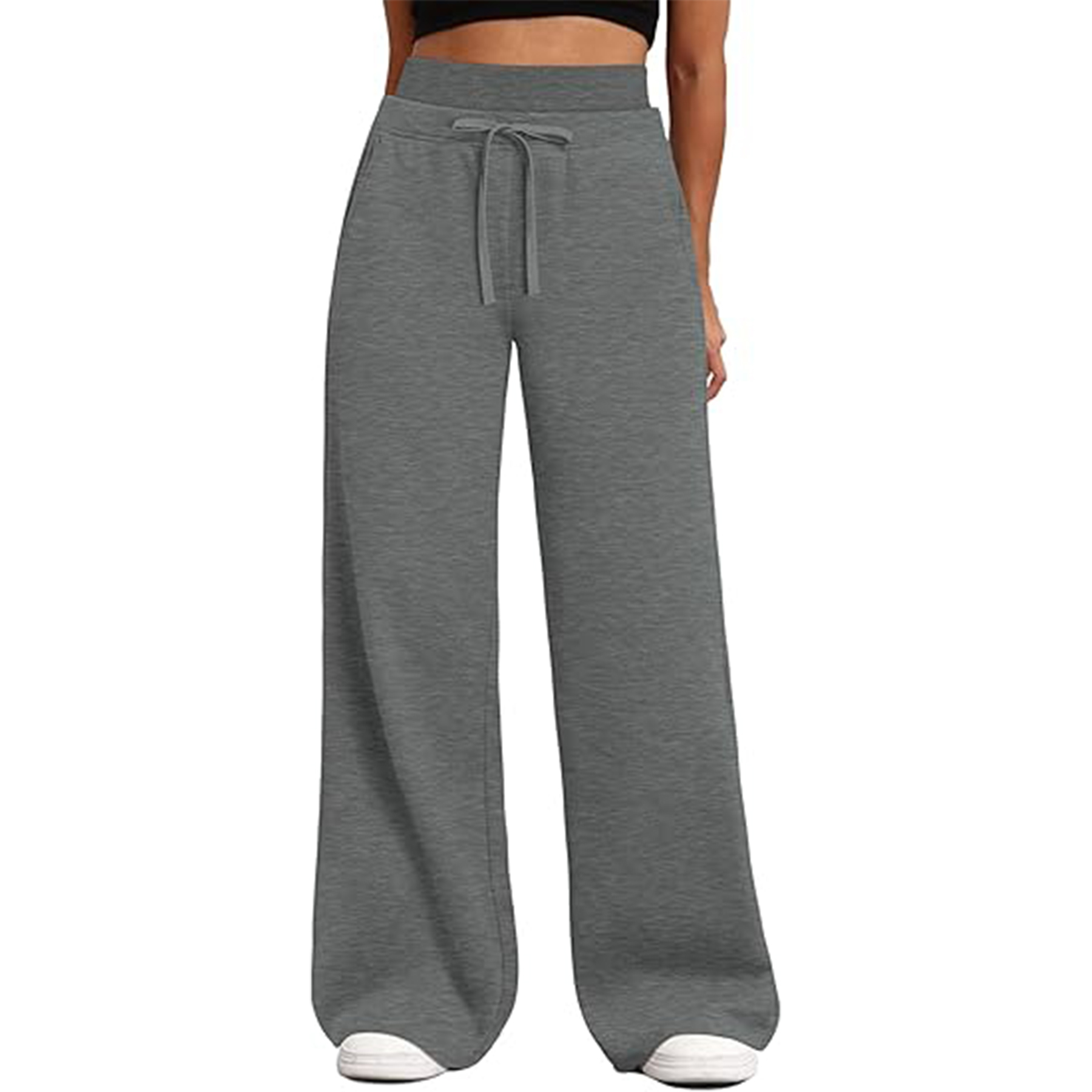 Women Wide Leg Double Waisted Baggy Sweatpants 3