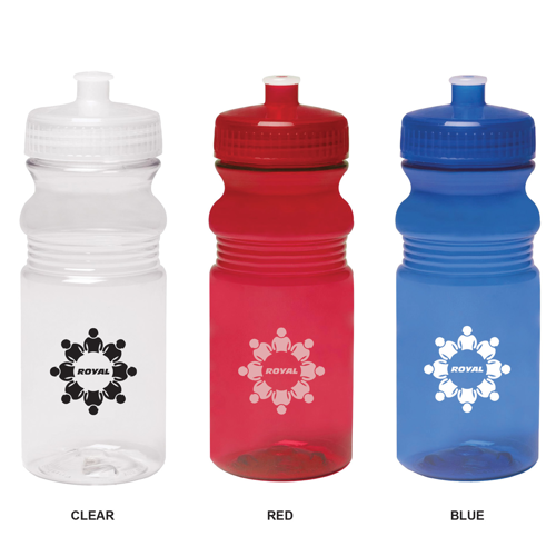 Plastic Bike Water Bottle - Push Cap, 20 oz. 3