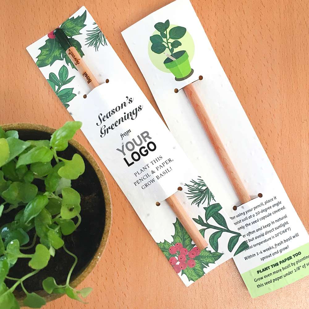 Season’s Greenings Sprout Pencil With Basil Seed Paper 4