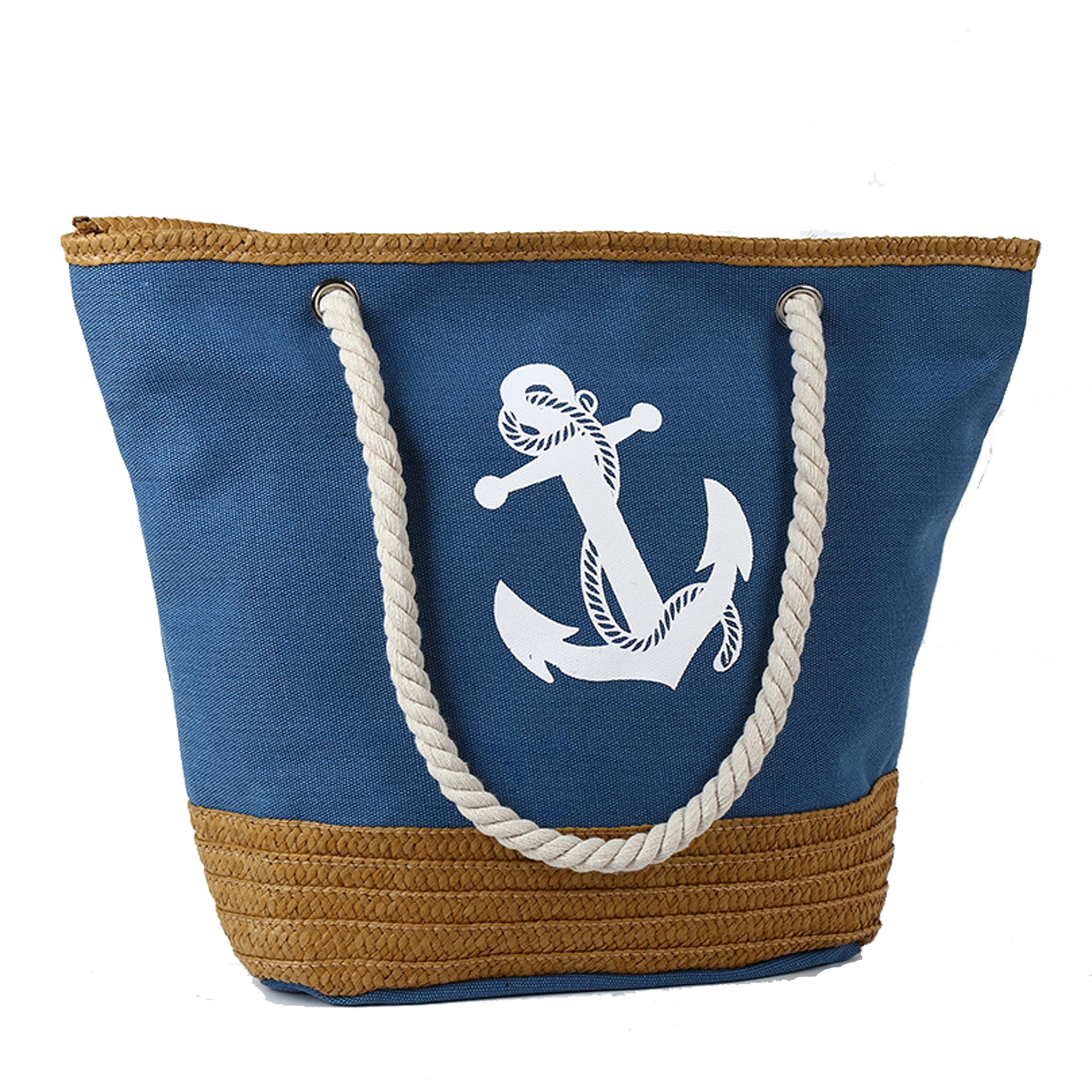 Canvas Straw Woven Large Capacity Bag, custom tote bag with logo imprint 3