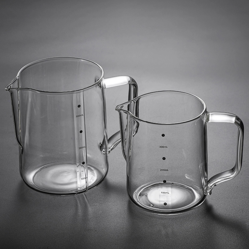 10/16 OZ. Glass Milk Frothing Pitcher Cup - Latte Art 2