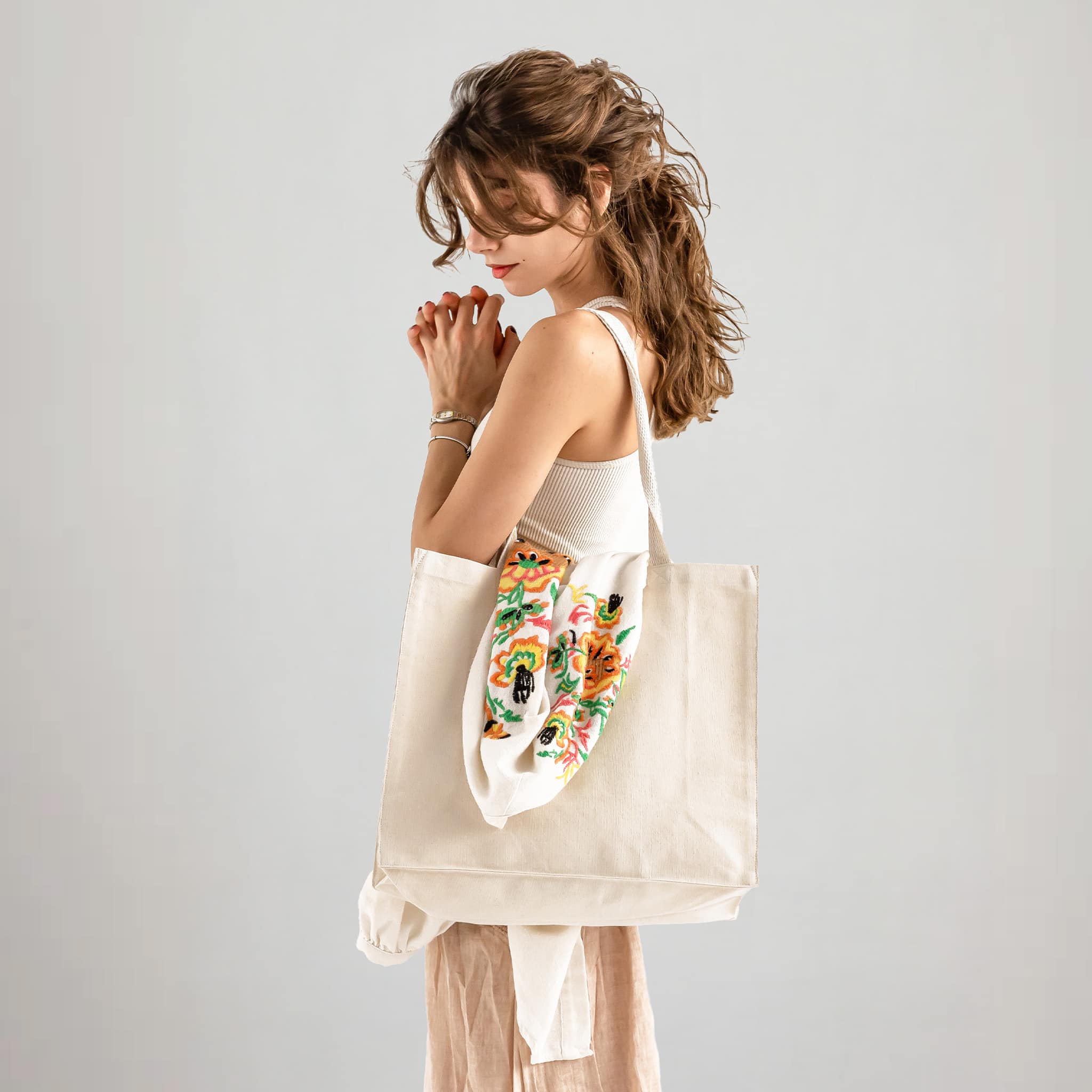 Large Square Canvas Tote (NEW STYLE), custom tote bag with logo imprint 10