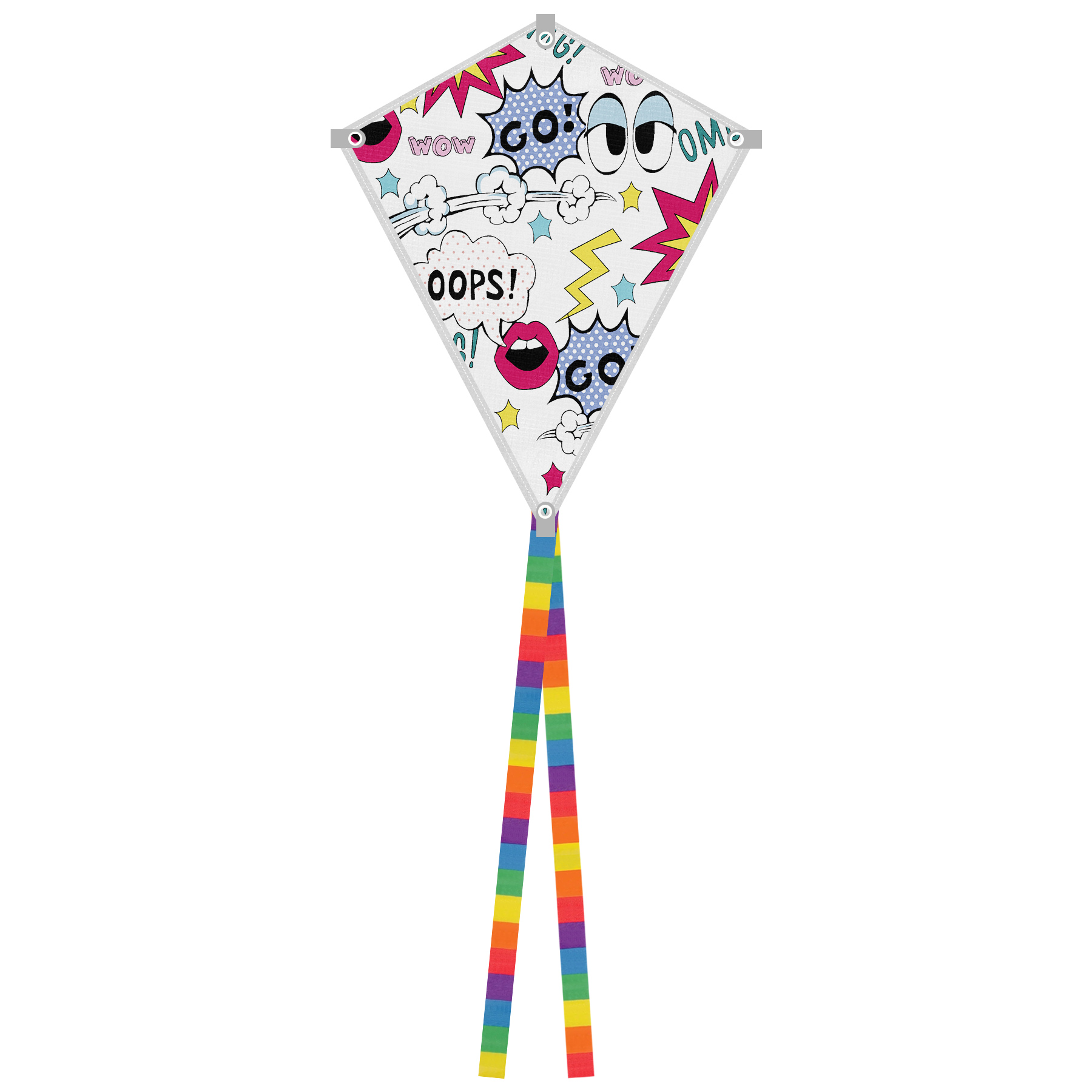 Full Color Polyester Diamond Kite Toy With String Set 12