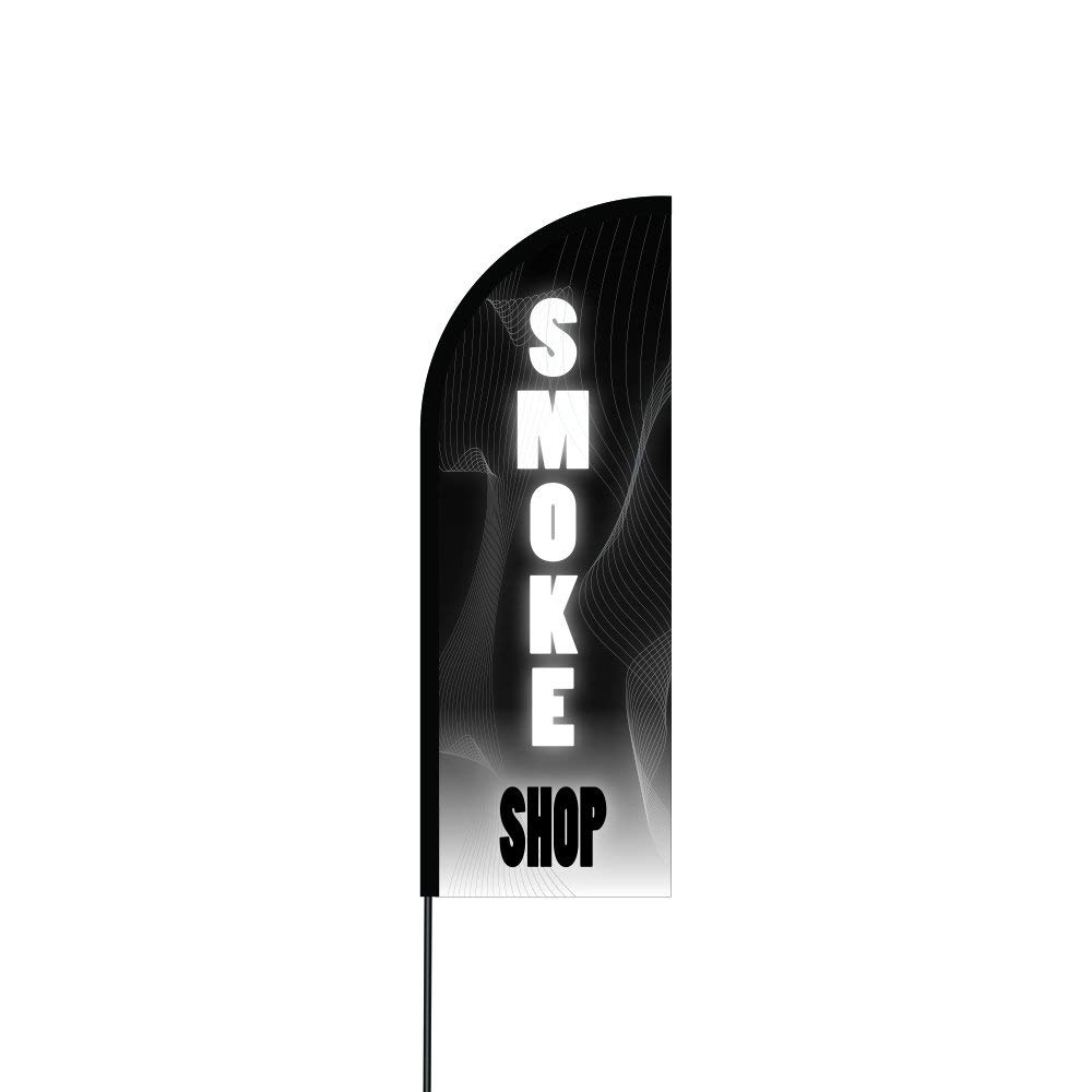 Smoke Shop Flag Kit Hardware 14' Feet Feather Flag Sign Outdoor Banner 2