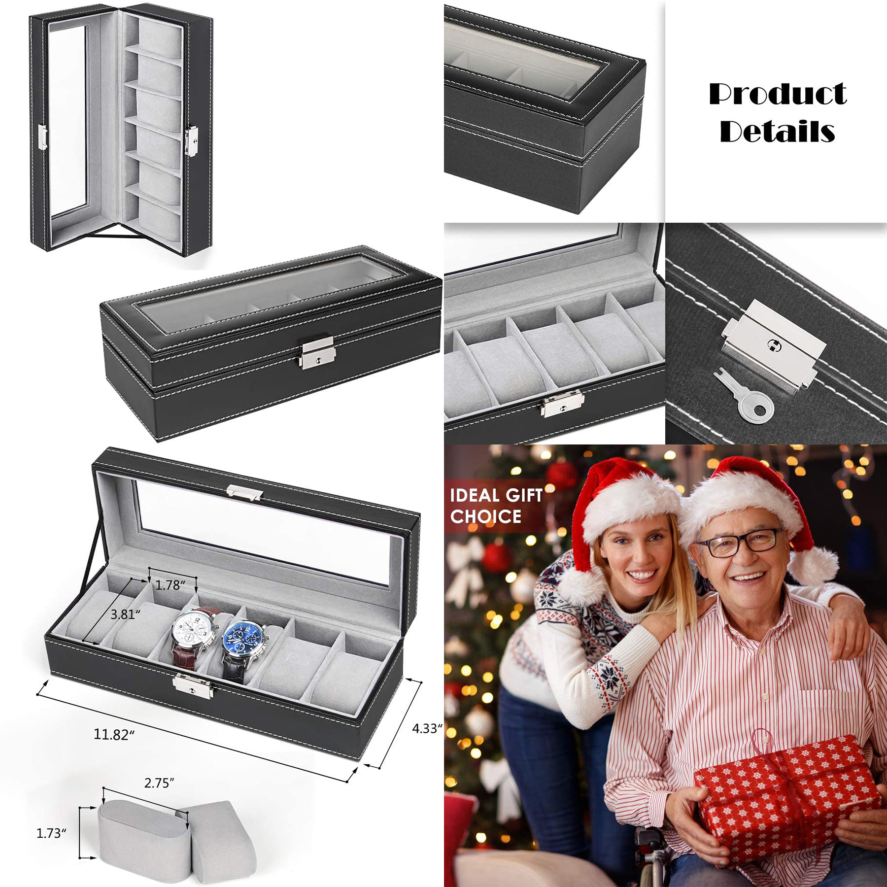 6 Slot Leather Watch Box 2