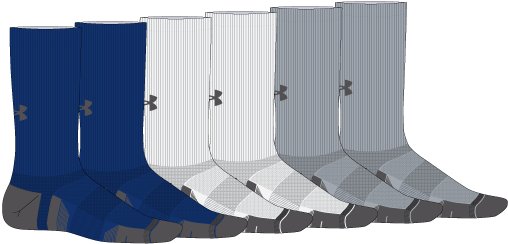 UA Performance Tech Kids' 6-Pack Crew Socks 5