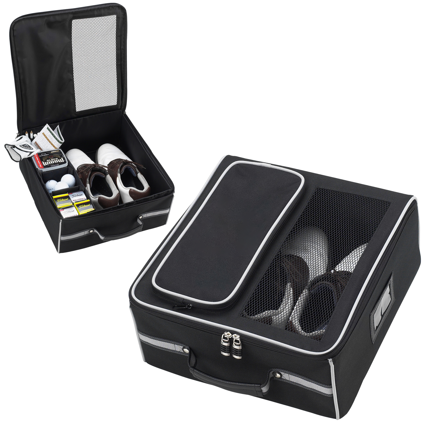 Oxford Golf Double zipper Breathable Shoe Bag 2