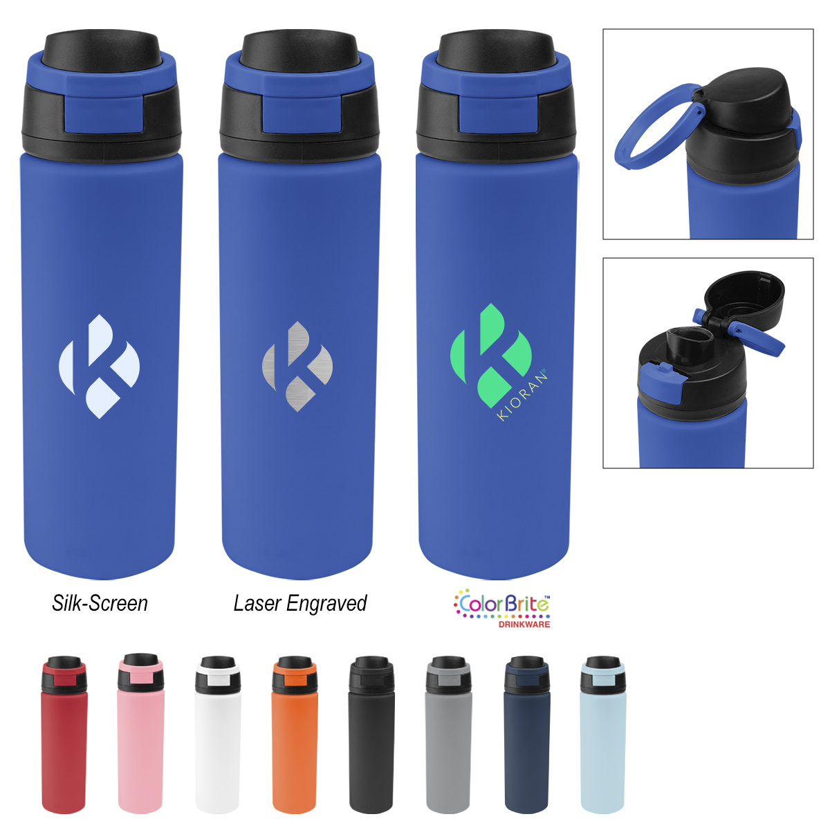 24 Oz. Pop Sip & Chug Recycled Stainless Steel Bottle