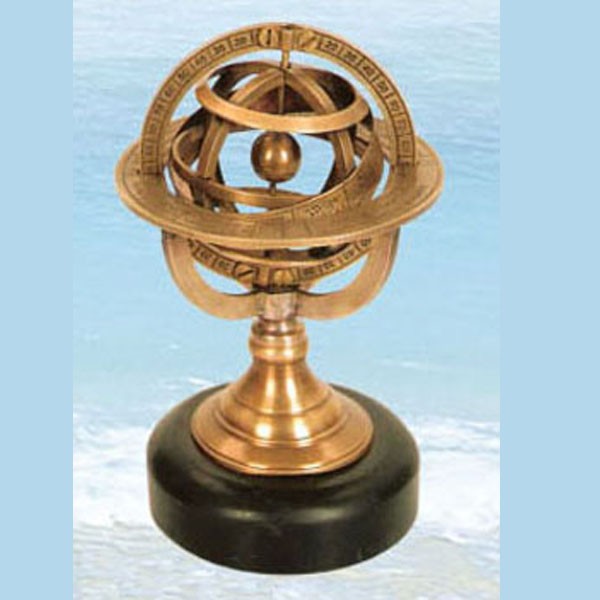 Brass Armillary Spheres w/Stone Base 2