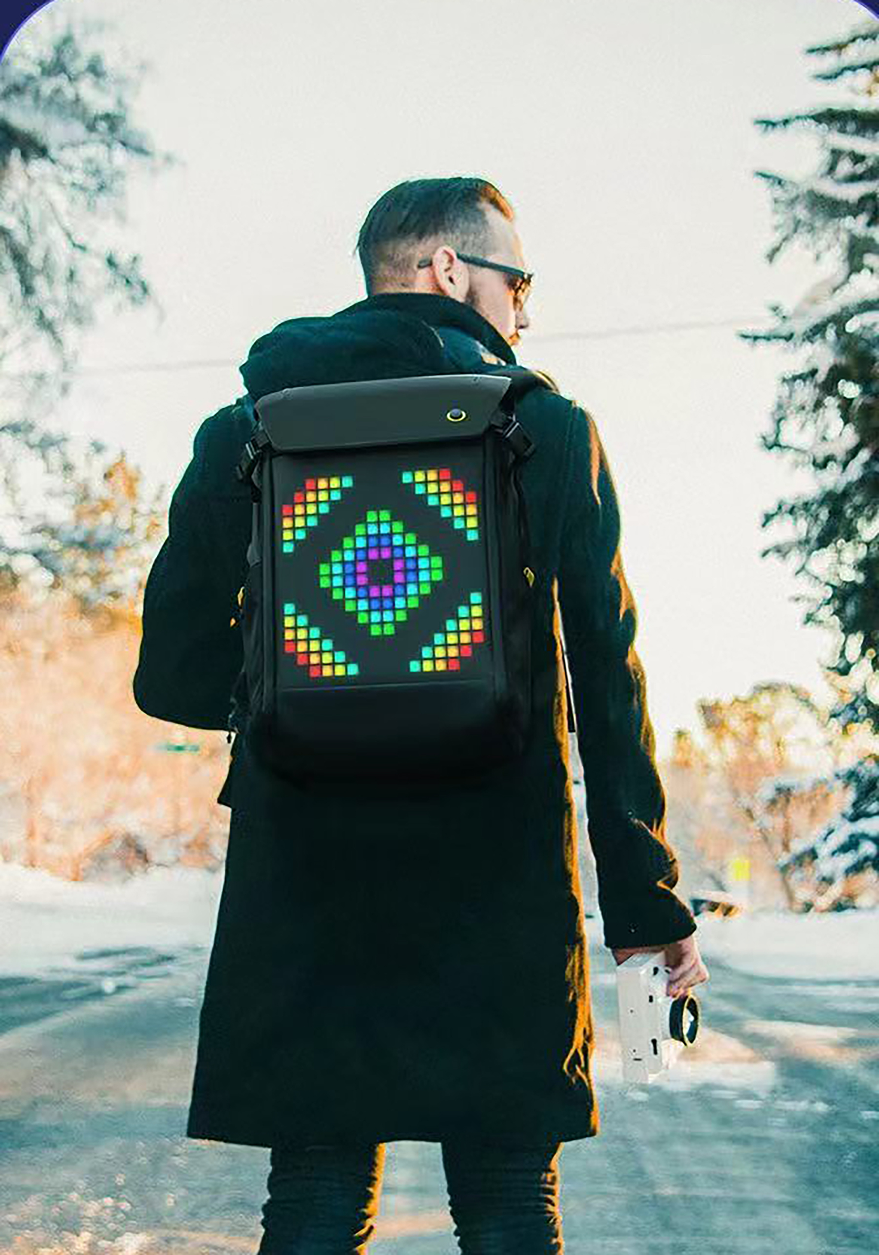 LED Full-Color Screen Travel Laptop Backpack For Adult and College 6