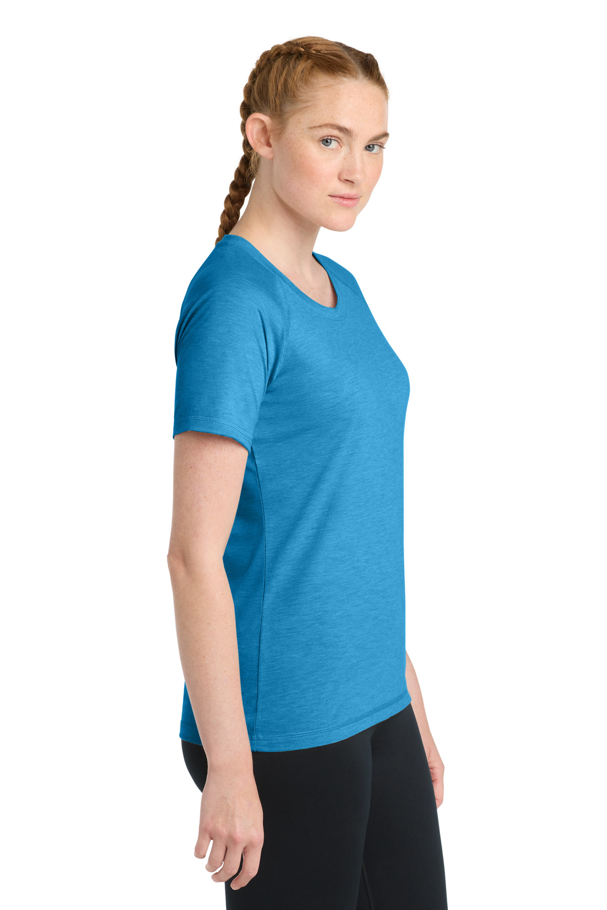 Sport-Tek Women's PosiCharge Tri-Blend Wicking Scoop Neck Raglan Tee. LST400 61