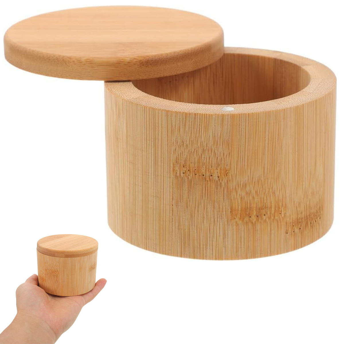 Bamboo Storage Box with Lid for Spices & Essentials 6