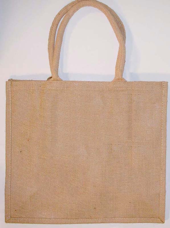 Bermuda Laminated Jute/Burlap Tote Bag 16x6x14" 4