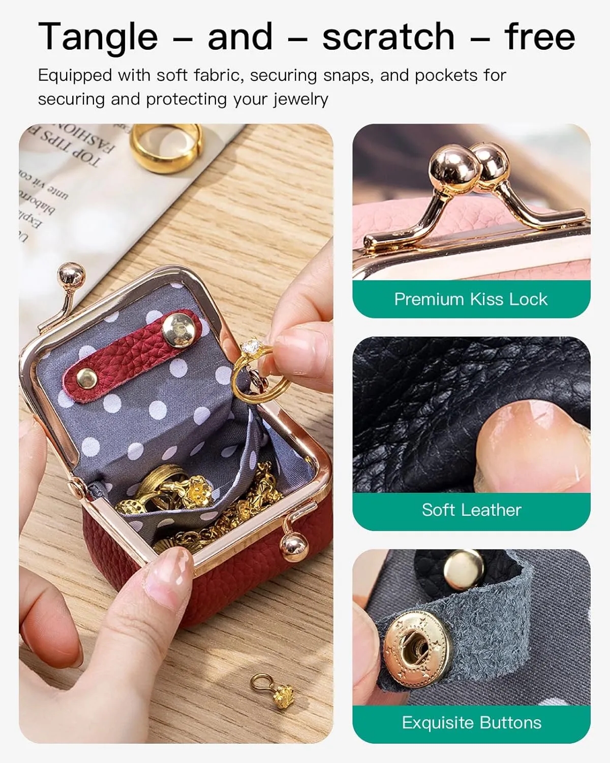 PU Leather Mini Travel Jewelry Organizer 2