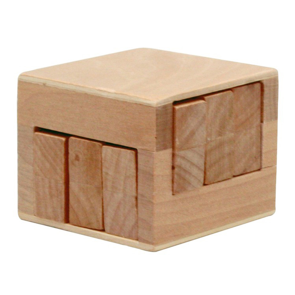 Wooden Sliding Cube Puzzle 15