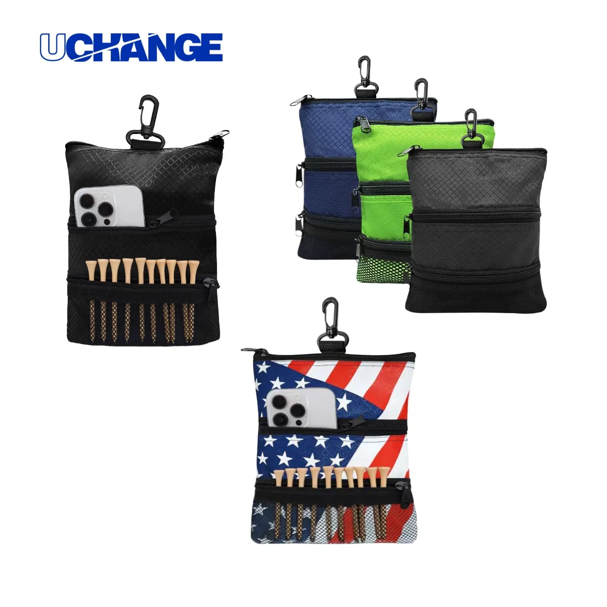 Compact Golf Pouch Bag With Clip For Essentials 7