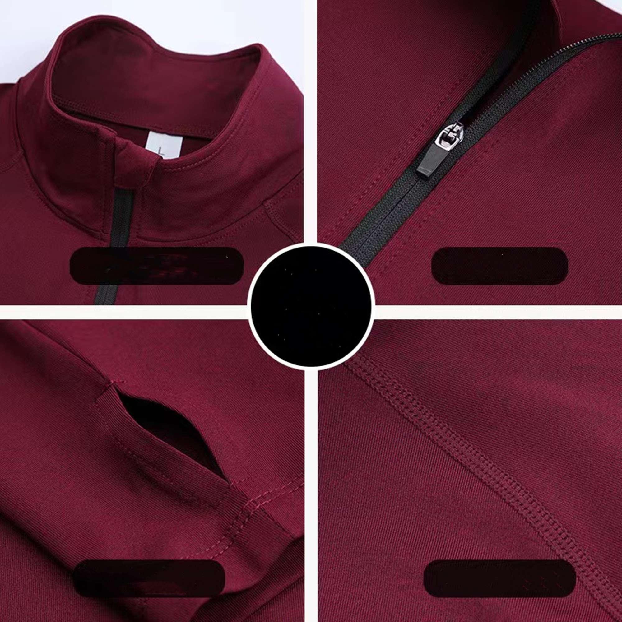 Men Quarter Zip Pullover Long Sleeve Shirt 3