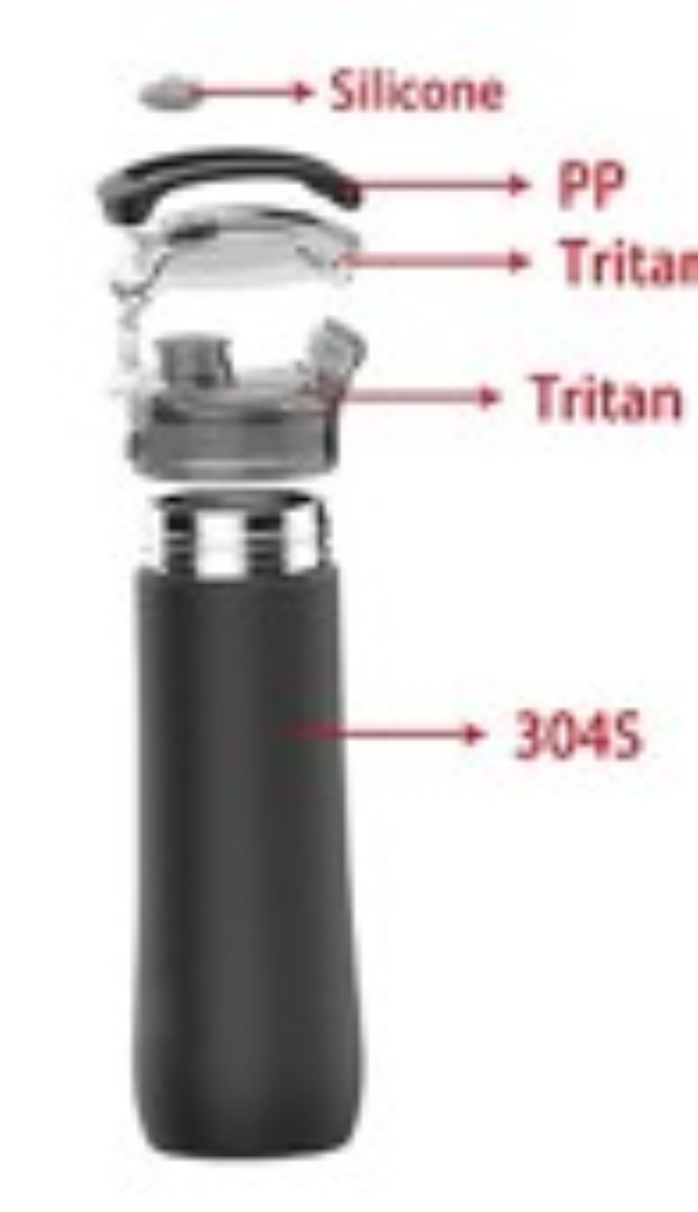 23 Oz. Stainless Steel Tritain Bottle, custom water bottle with logo imprint 1