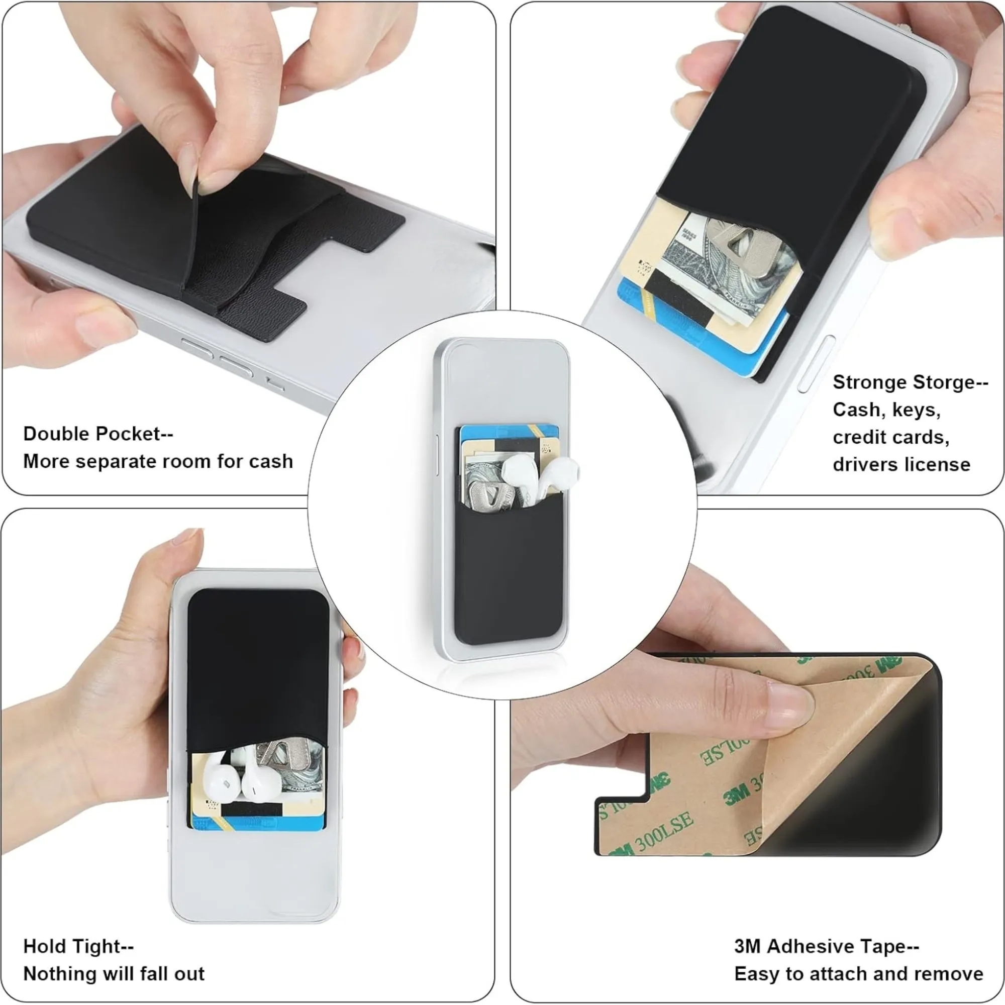 Double Layer Silicone Phone Wallets 9