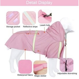 Reflective Large Dog Clothes Yellow Pet Dog Raincoat 5
