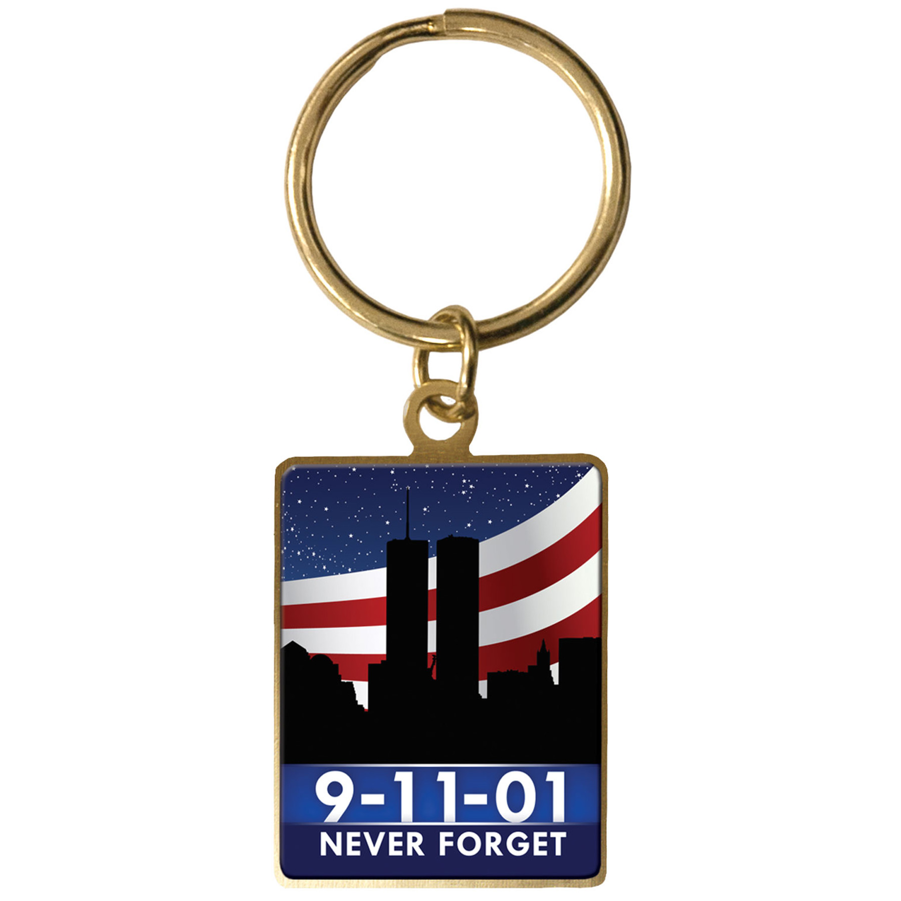 Digistock Keychains: 1 1/8" W x 1 1/2" H in Shiny Gold