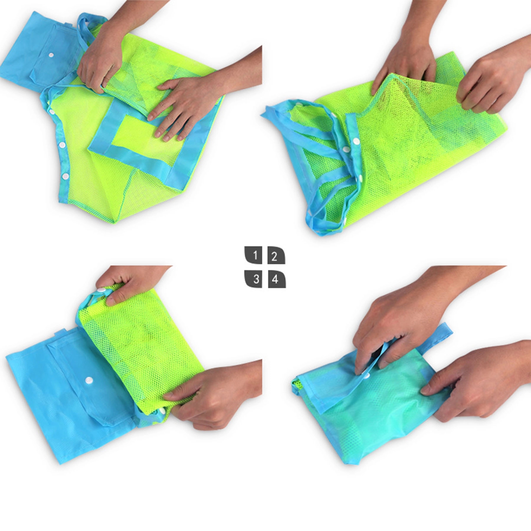 Large Capacity Beach Mesh Bag, custom tote bag with logo imprint 5