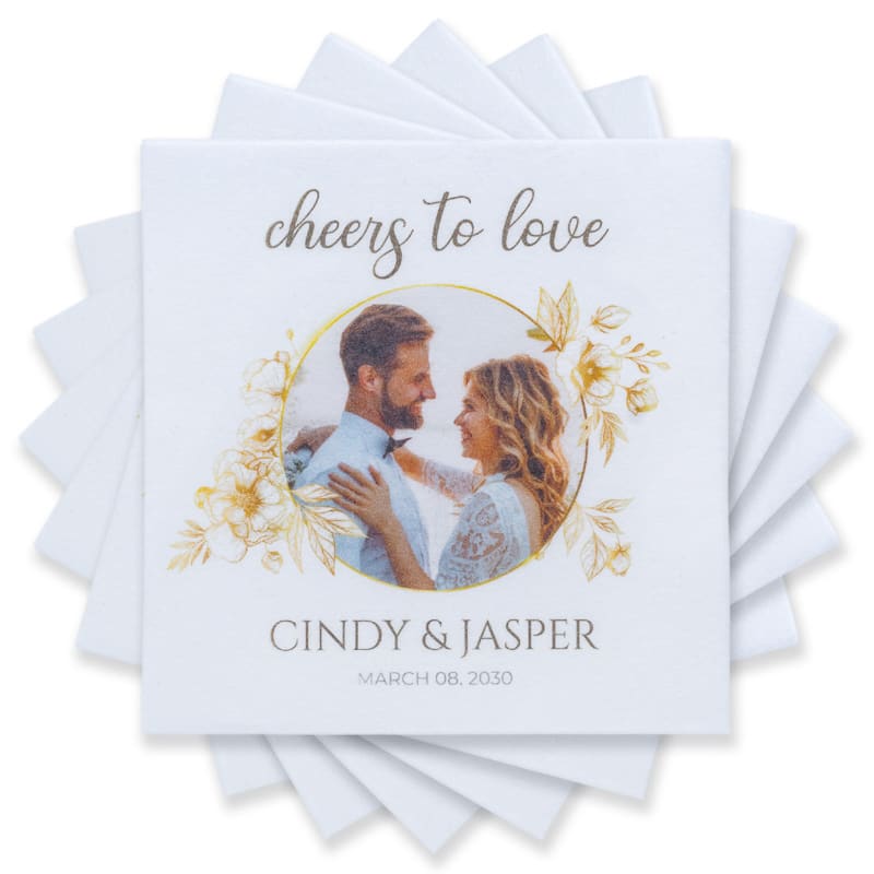Large Print Full Color Linen-Like Beverage Napkins 8