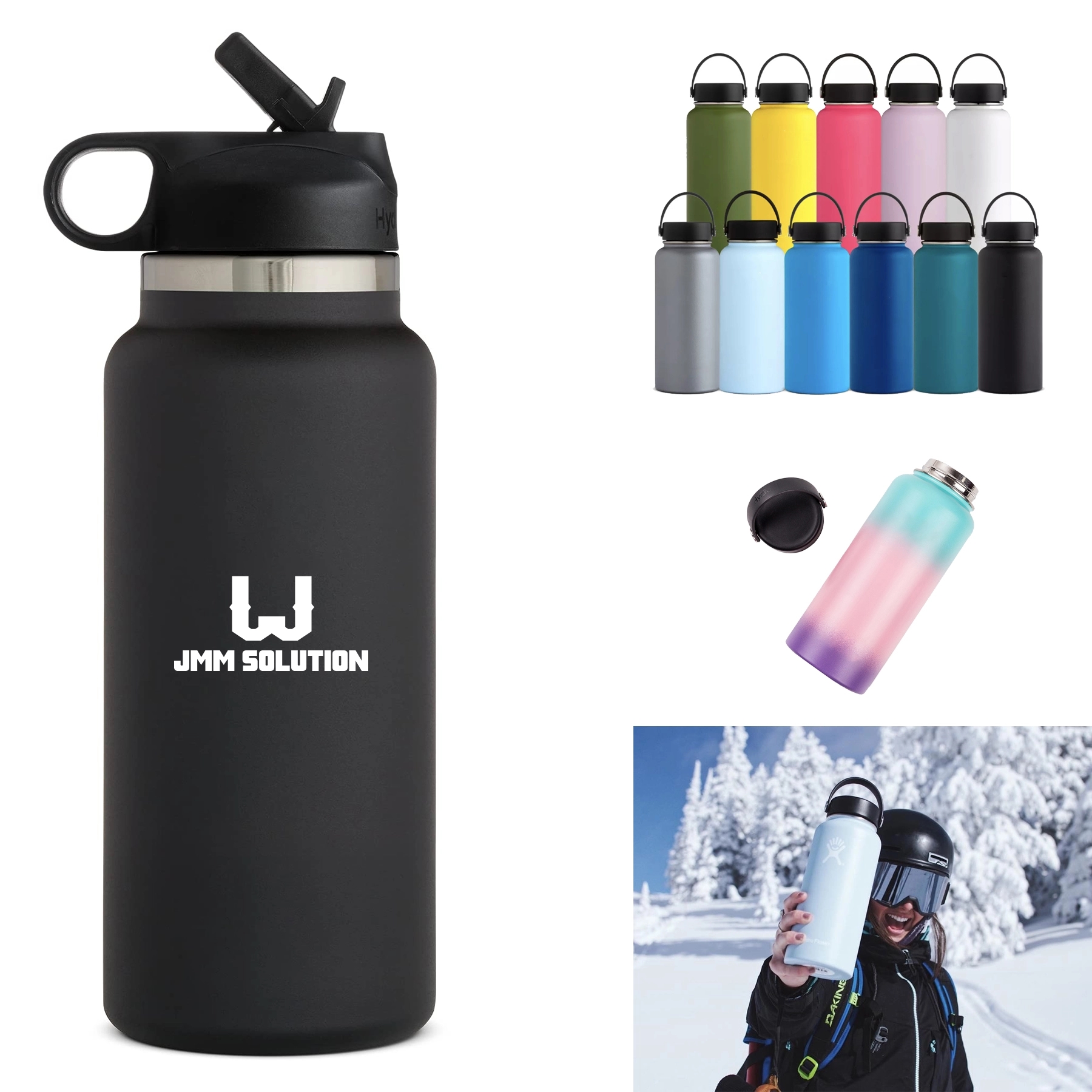 32 Oz. Wide Mouth Bottle With Flex Cap, custom water bottle with logo imprint 2