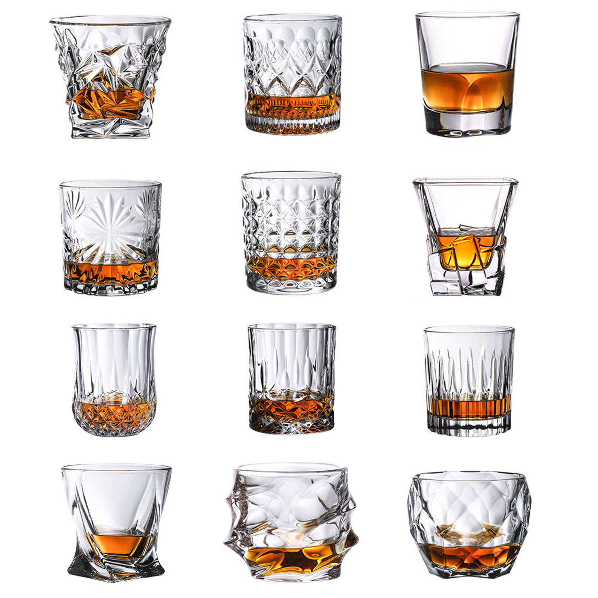 Transparent Whiskey Glasses 9.47 Oz Lead Free Crystal 2