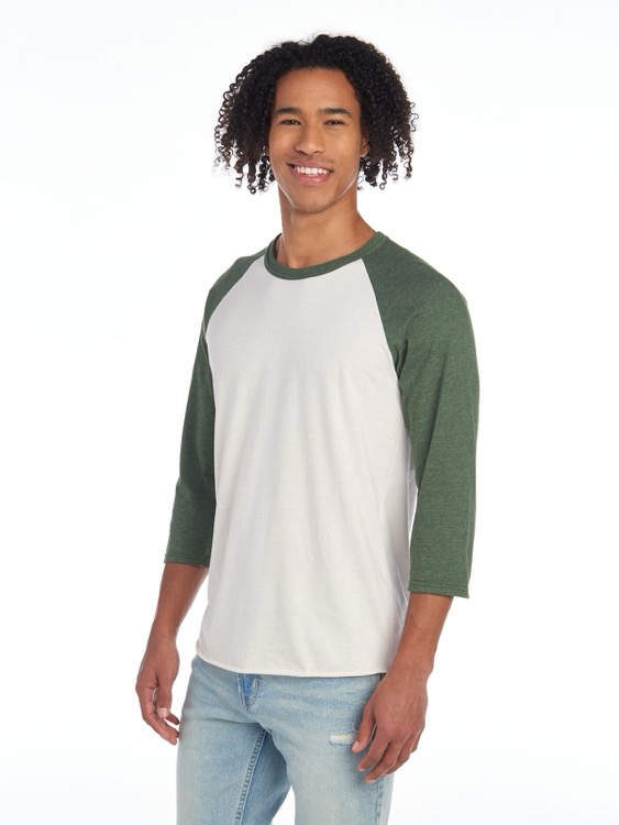 JERZEES Premium Blend Combed Ring-Spun Unisex ¾-Sleeve Raglan 19